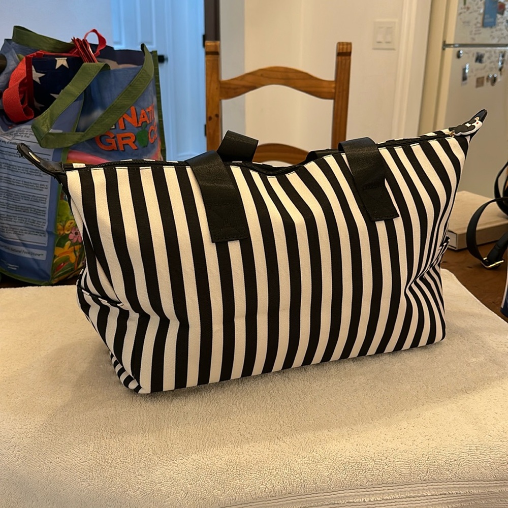 Alice + Olivia Black & White Mini Weekender Tote Bag